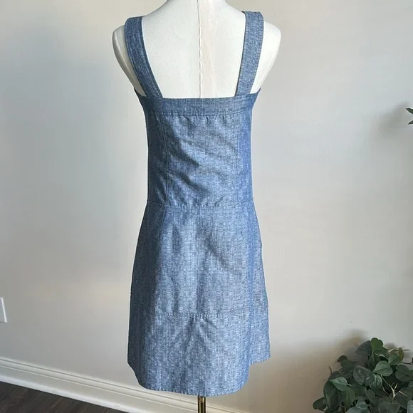 Derek Lam for DesigNation Womens Chambray Mini Jumper Lightweight Summer Dress 2 - Picture 5 of 10